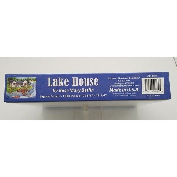 Vermont Christmas Company Lake House 1000 pc Jigsaw Puzzle Complete Pre Owned - Picture 2 of 4